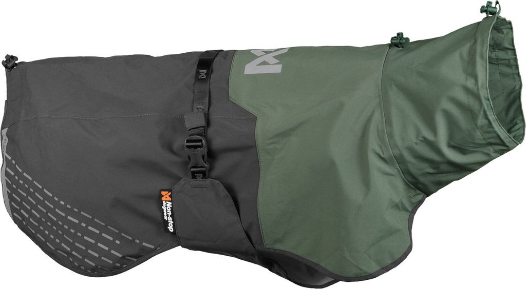 Non-stop dogwear Regenmantel Fjord Raincoat grau/grün, Größe: 65