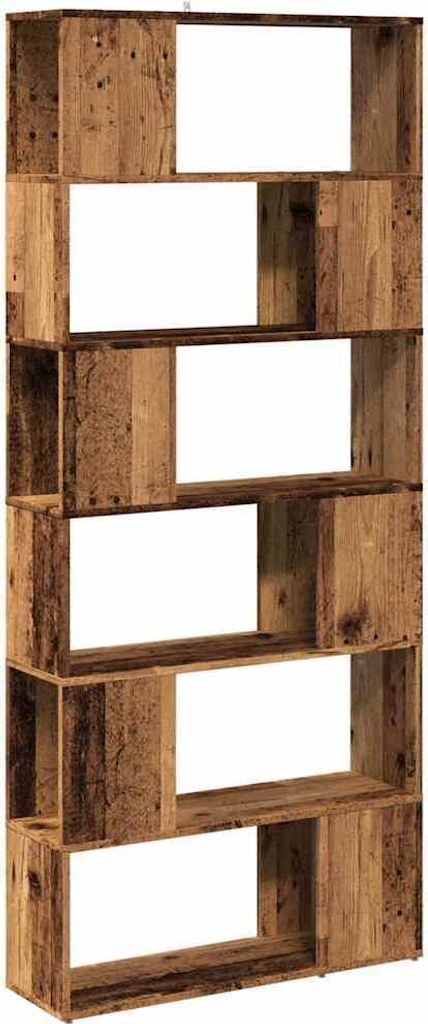 Bücherregal/Raumteiler Altholz-Optik 80x24x186 cm