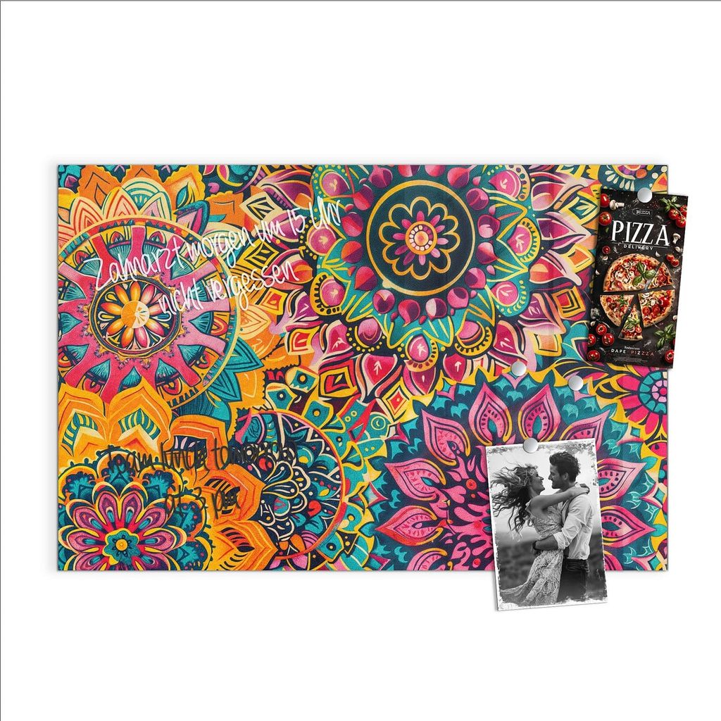 Magnettafel 60x40cm Pinnwand Whiteboard beschreibbar - Mandala Design