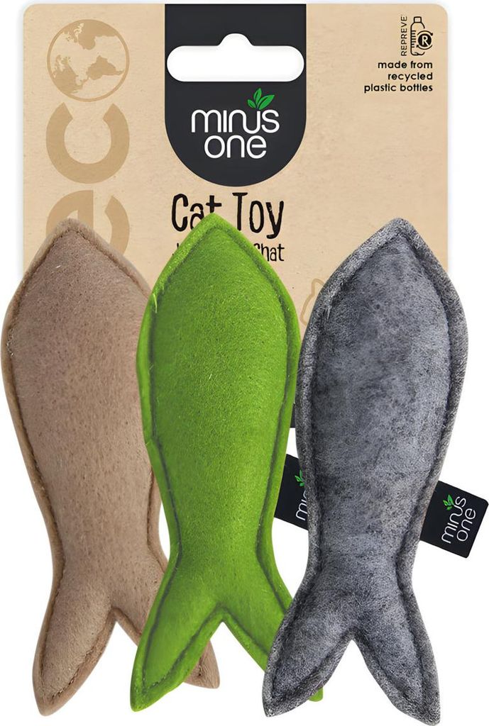 Minus One Felt Cat Toys - 3 Pack Fish