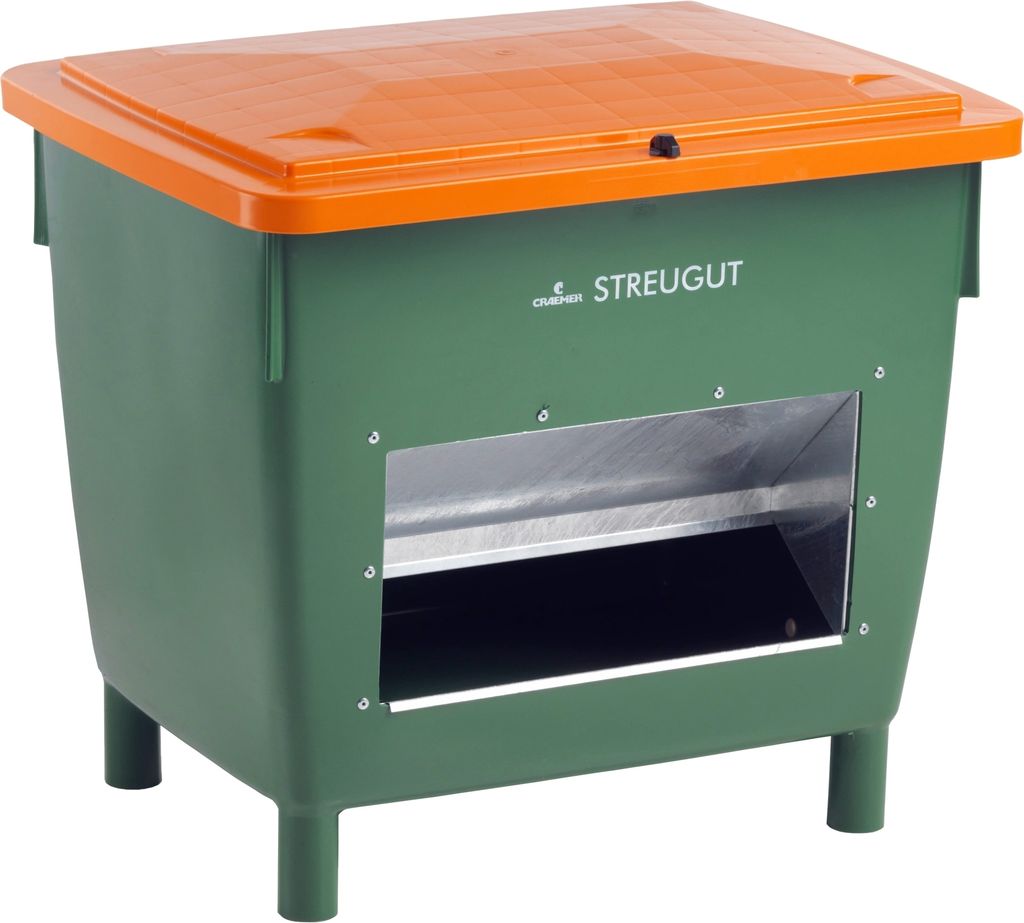 Streugutbehälter 400 L, mit Entnahmerutsche