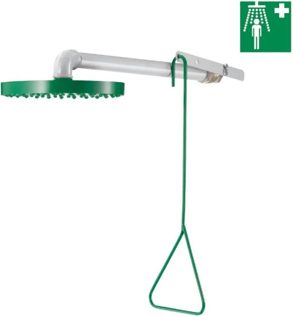 Douche de sécurité Delabie horizontale : solution contre brûlures acides