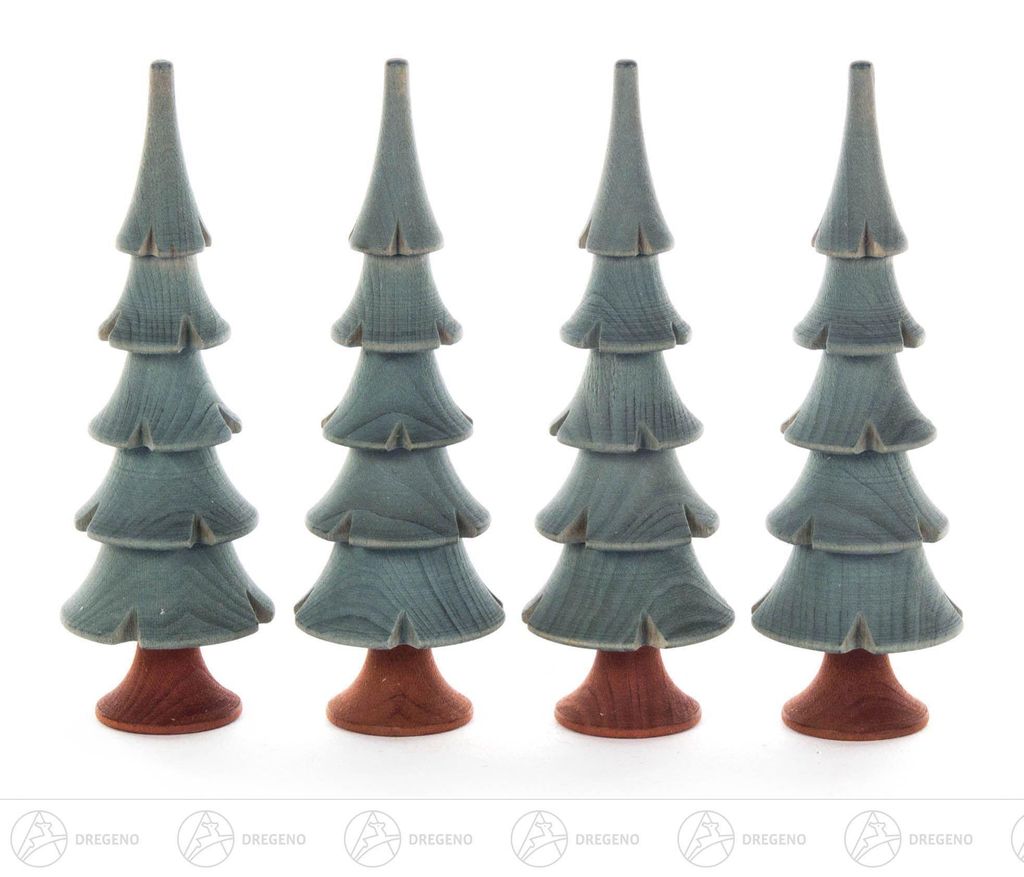 Massivholzbäume grün, 4-teilig (11cm) von Dregeno Seiffen