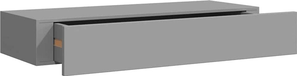 vidaXL Wandregal mit Schublade Grau 60x23,5x10 cm MDF Produktbild 