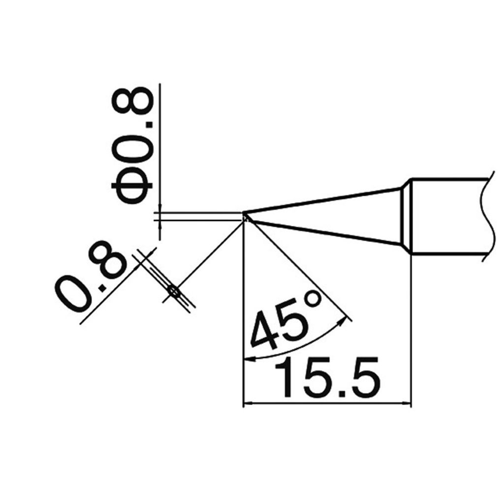 10 Stück Hakko Lötspitze Serie T18, Format C08 T18-C08