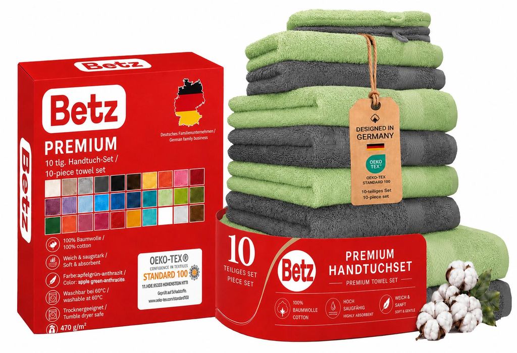 Betz 10-teiliges Handtuch Set Premium Frottee 100% Produktbild 