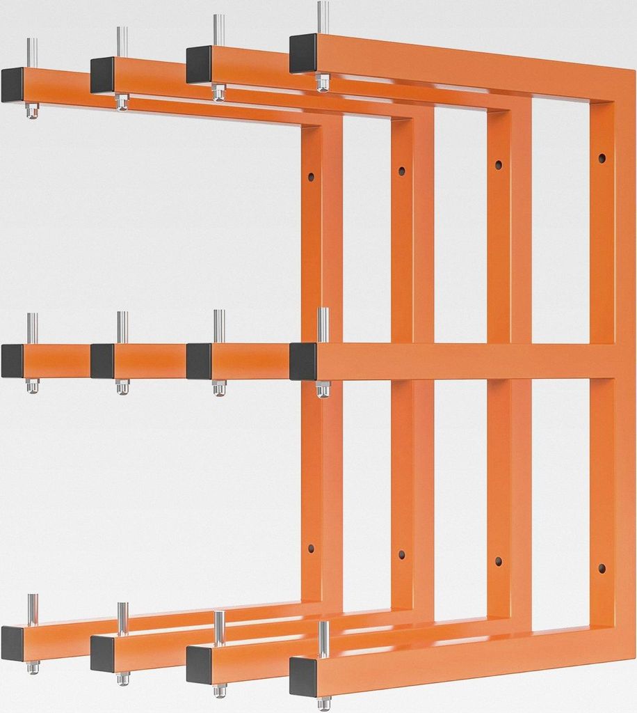 Holzregal zur Wandmontage, robustes Holzregal mit 6 Ebenen, 598 kg, stabiler Garagen-Holzorganizer, hängende orangefarbene Holzregale für drinnen...