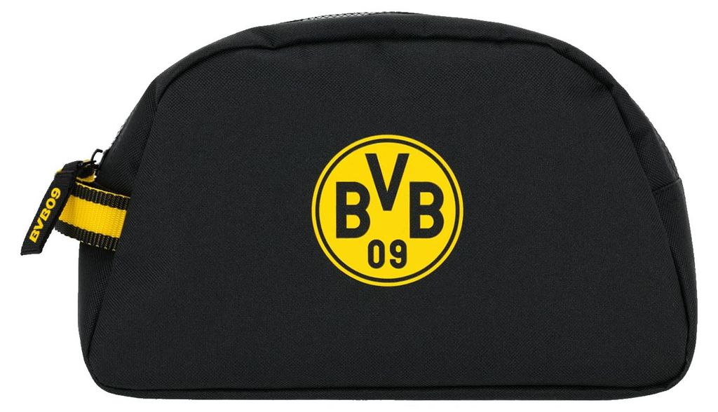 BVB Kulturbeutel 2026 Schwarz 100% Polyester mit Emblem Produktbild 