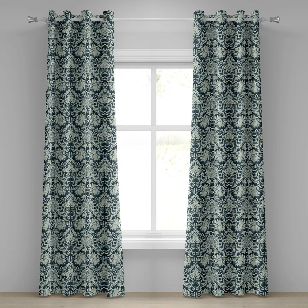 Paire de rideaux décoratifs baroques 280x175 cm pour salon Vert Sage