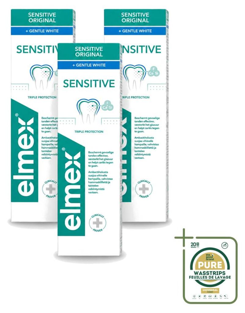 3 x Elmex Gentle White Zahnpasta - Dreifachschutz - 75 ml - Produktbild 