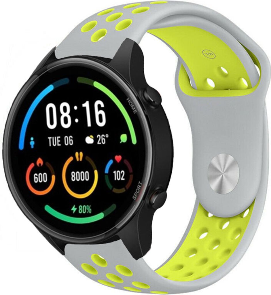 Strap-it Xiaomi Mi Watch Sportarmband (Grau/Gelb)