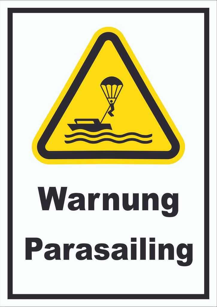 Schild Warnung Parasailing A0 (841x1189mm)