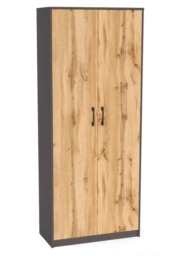 Penderie LUBA 74 graphite et chêne wotan haute résistance 74cm