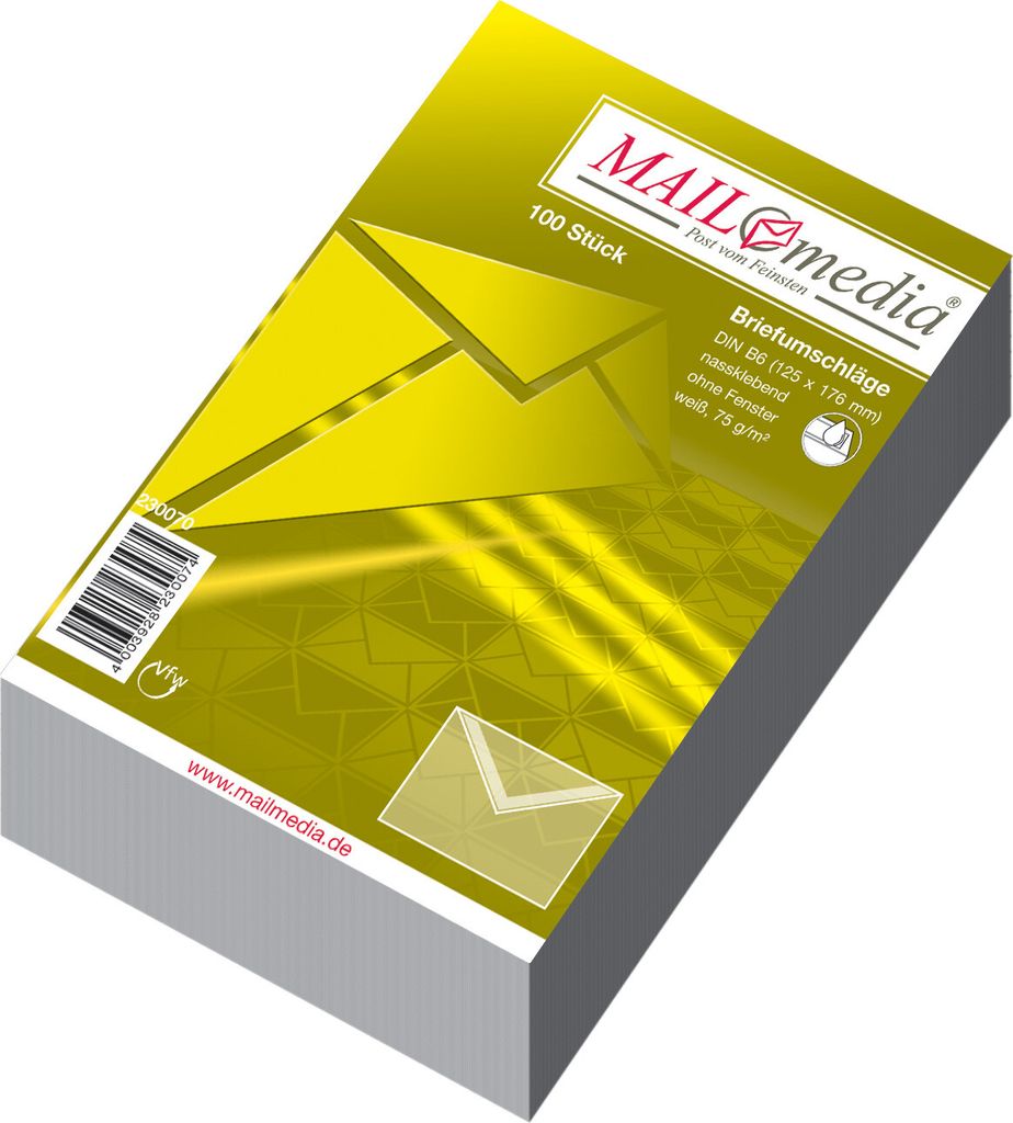 MAILmedia Briefumschlag Offset weiß B6 ohne Fenster Produktbild 