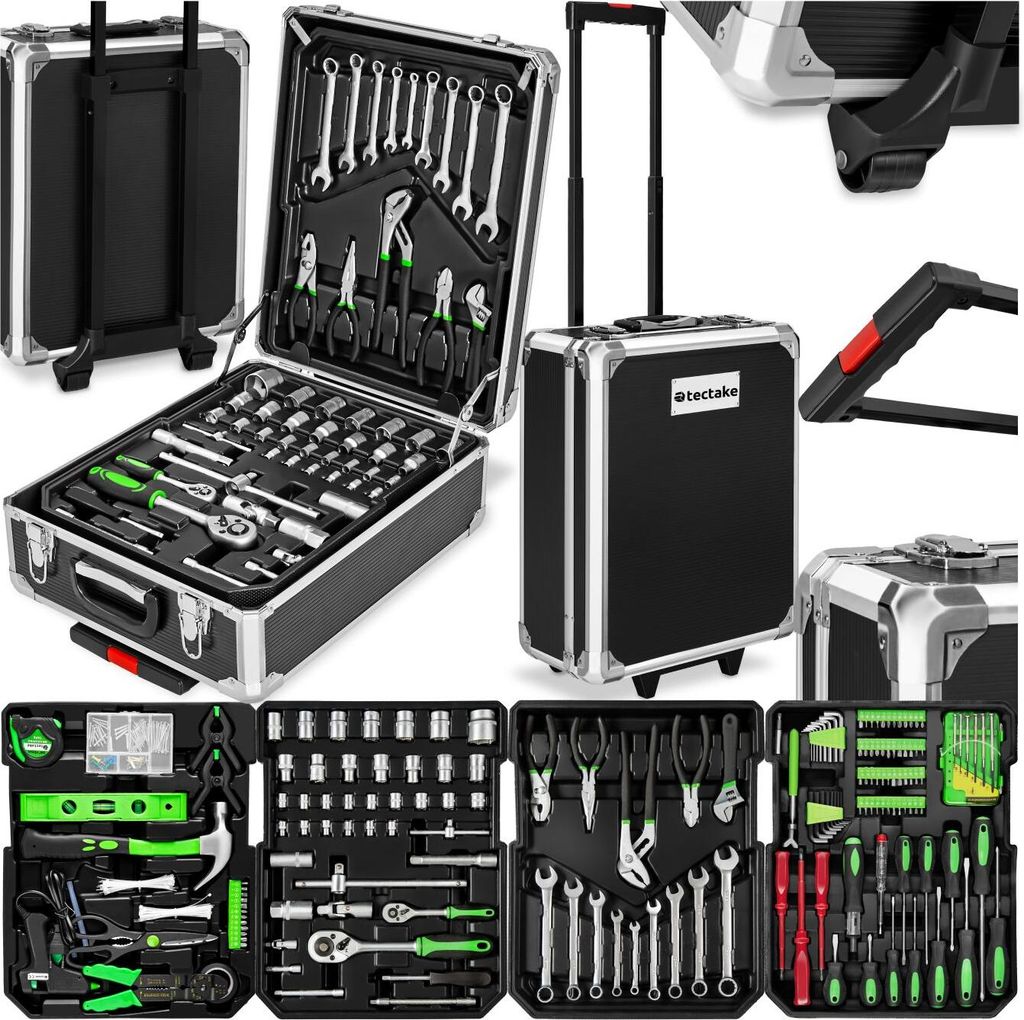 tectake Aluminium Werkzeugkoffer Trolley 1200-teilig 4 Produktbild 
