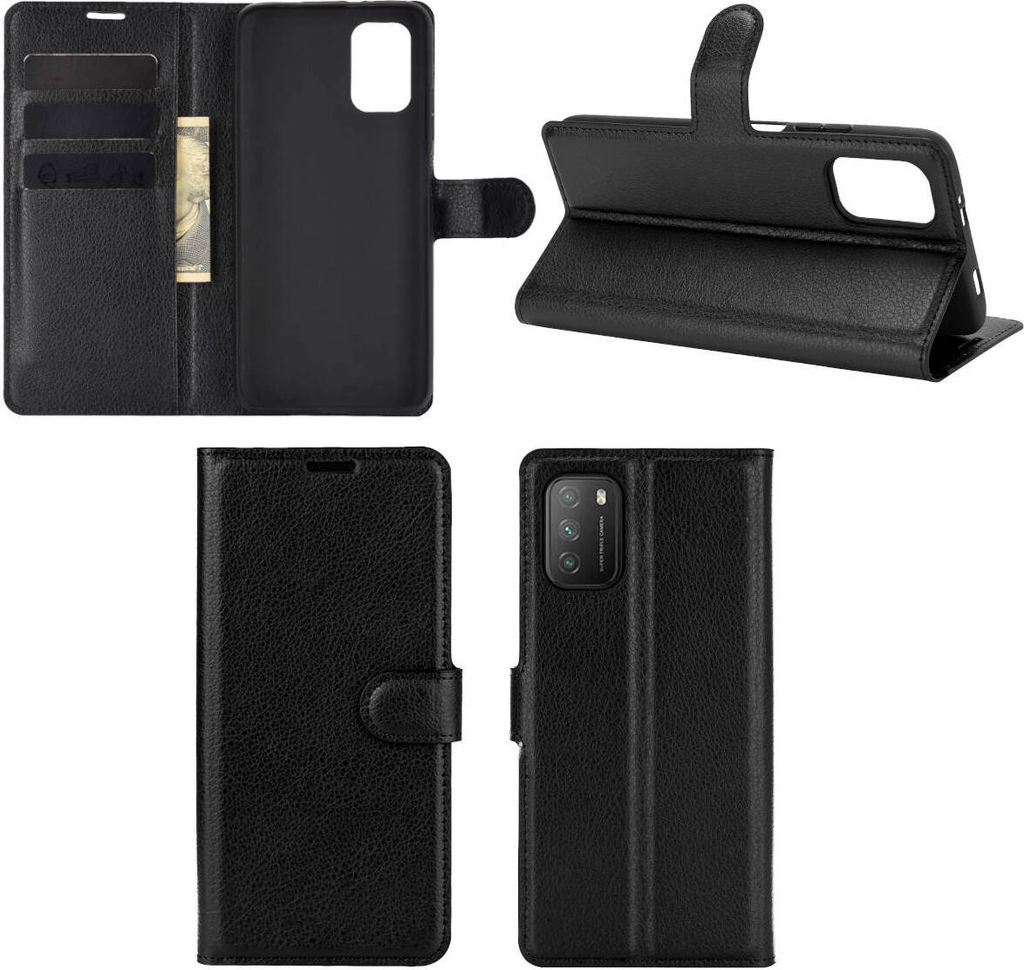 Für Xiaomi Poco M3 / Redmi 9T Handy Tasche Schwarz Etuis Produktbild 
