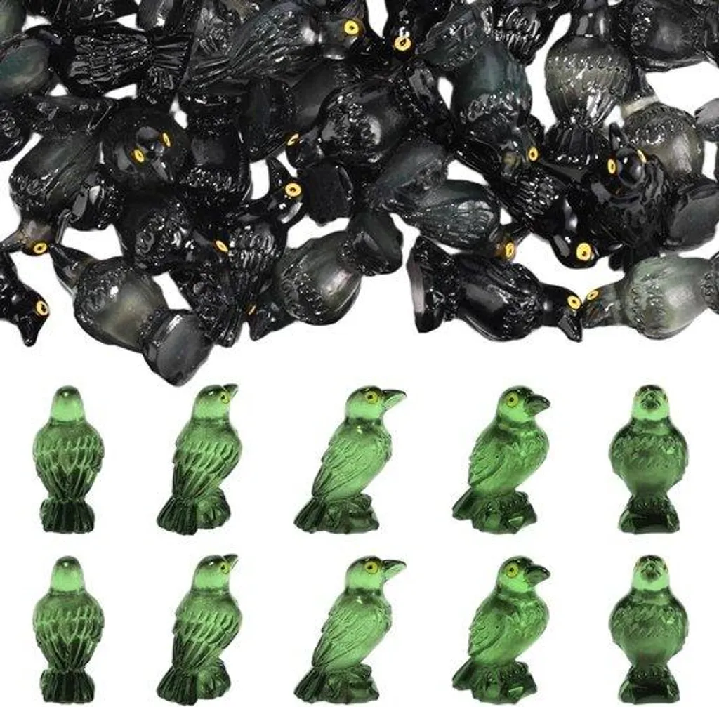 Décoration d'Halloween pour terrarium et maquette - 50 miniatures noir