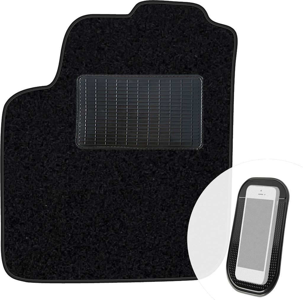 moto-MOLTICO Fahrer Fußmatte Auto Velours Fahrerseite Autoteppiche Schwarz Fahrermatte 1-teilig passend für Ford Ka I 1996-2008