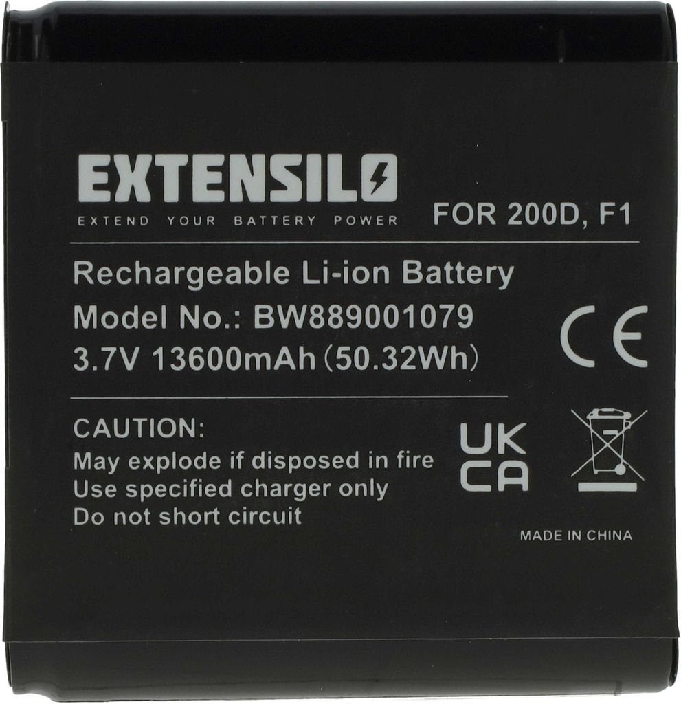EXTENSILO Akku Ersatz für Pure ChargePAK F1, F1 für digital Radio (13600 mAh, 3,7 V, Li-Ion)