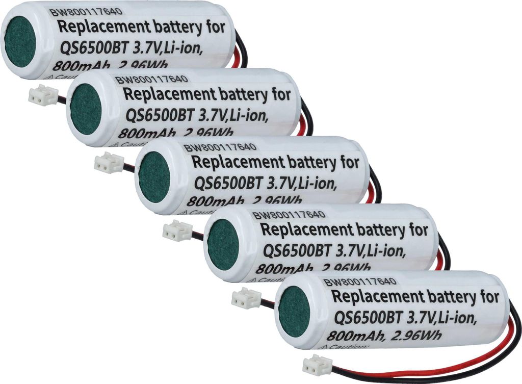 vhbw 5x Akku kompatibel mit Datalogic QuickScan QS65-4060001-601R, QS65-4045003-403 Barcodescanner POS (800 mAh, 3,7 V, Li-Ion)