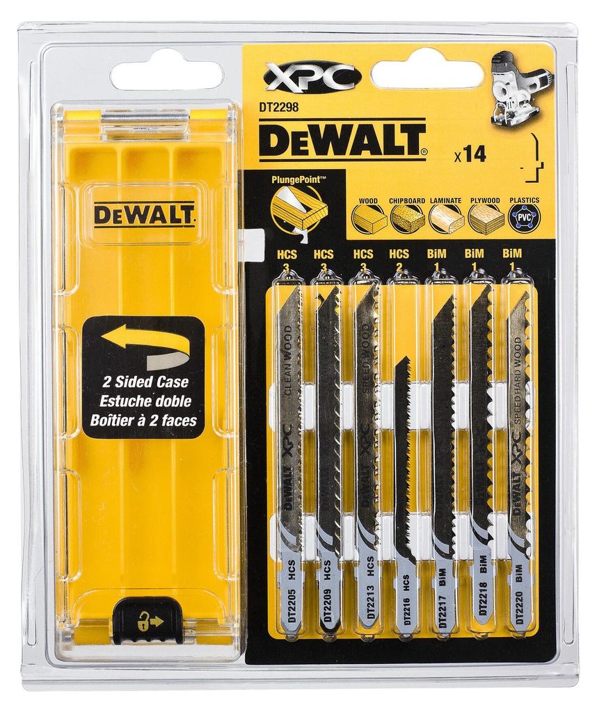 Coffret plastique de 14 lames DEWALT DT2298-QZ XPC HCS Image du produit 
