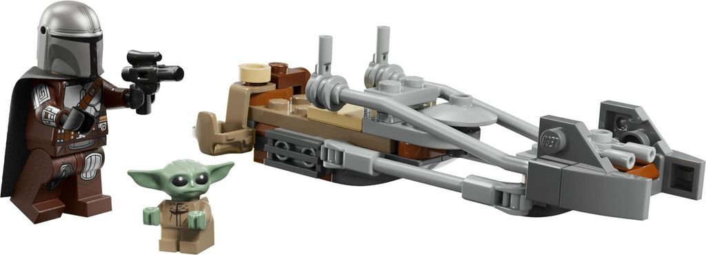 LEGO Star Wars Le Mandalorien et Grogu sur leur speeder Image du produit 