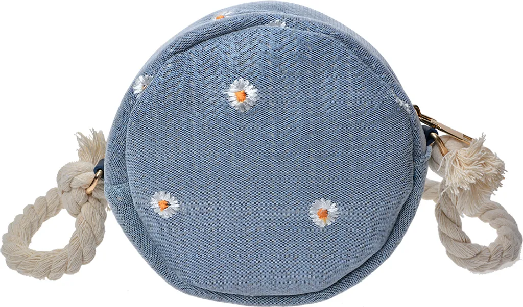 Borsa Donna Tonda Blu Fiori Clayre & Eef 15cm - Poliestere Resistente
