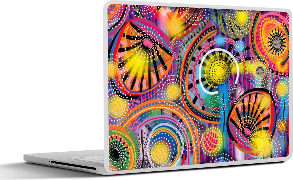 MuchoWow Laptop Aufkleber Sticker Cover Formen - Kunst - Muster - Psychedelisch 25x18 cm - Laptop-Deko