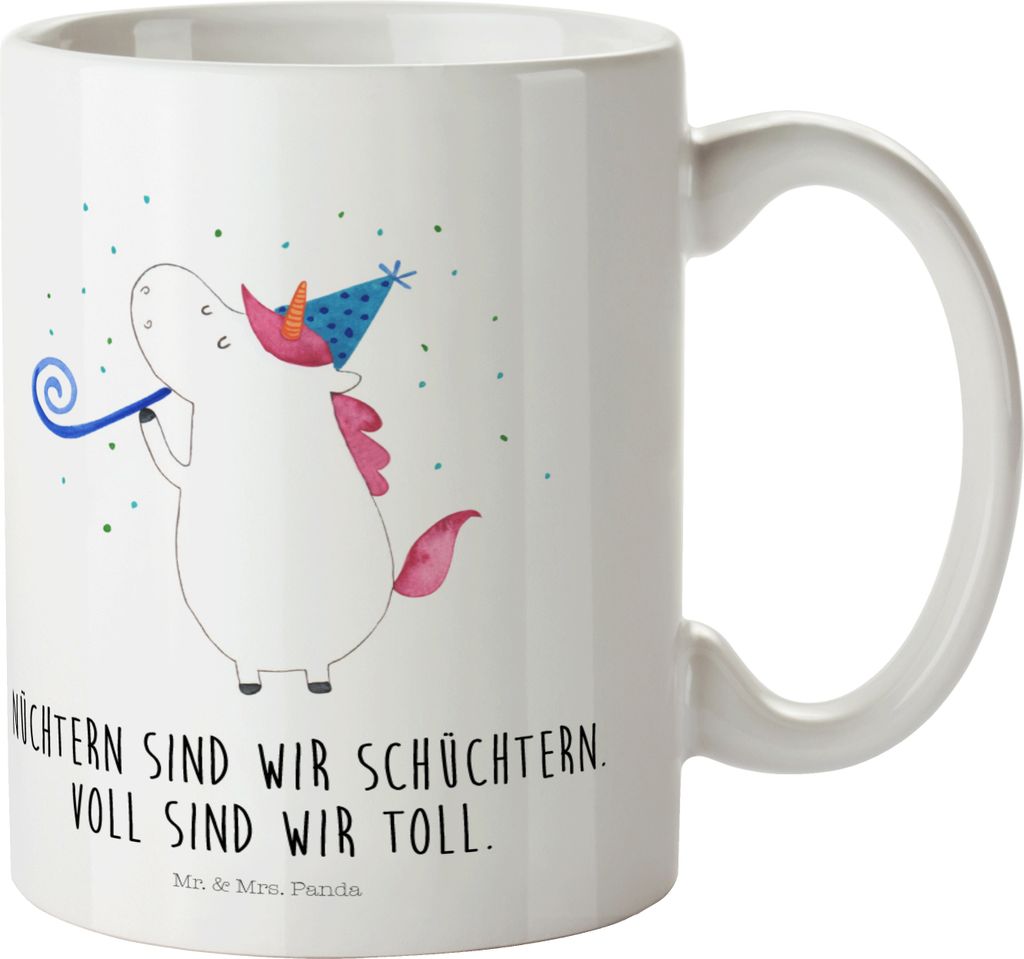 Mr. & Mrs. Panda Kindertasse Einhorn Party - Weiß - Geschenk, Campingbecher, Glitzer, Club, Disco, Trinklernbecher, Plastikbecher, Fest, Kinderbec...