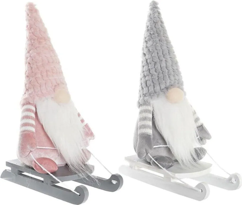Nain de Noël DKD Home Decor Figurine Décorative en Polyester 35cm 2 Unités