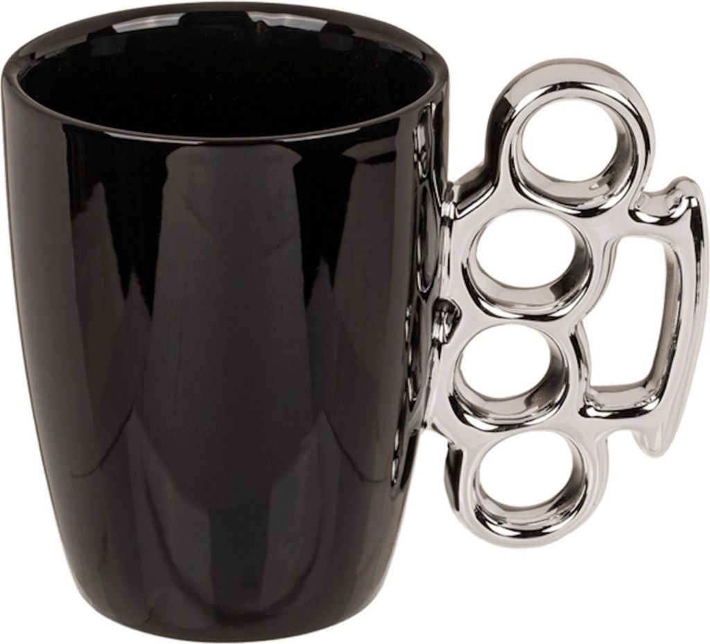 Tasse à café coup de poing américain - noir & argent Image du produit 