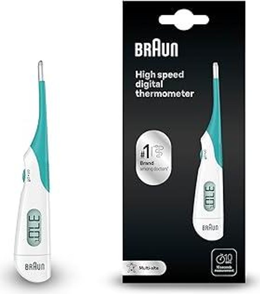 Braun High Speed Digitalthermometer | Digitaler Stick für versch. Stellen | Oral, rektal oder unter der Achselhöhle | Geeignet für Babys und Kin...