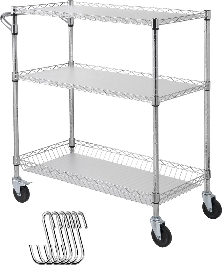 Carrello Metallo SucceBuy 3 Ripiani 300kg - Uso Interno ed Esterno