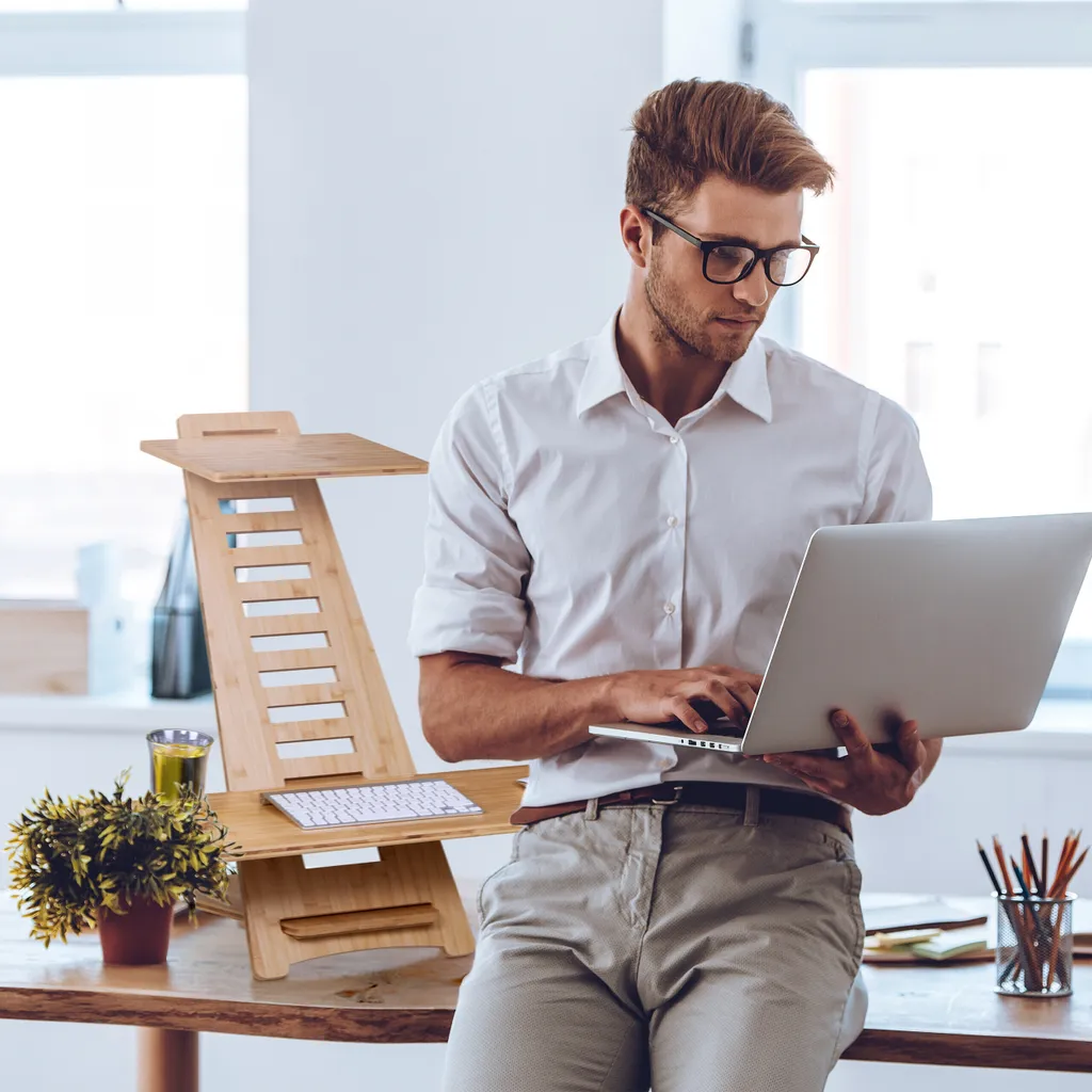 Rehausse Bureau debout Ajustable Support de Poste de Travail Ergonomique