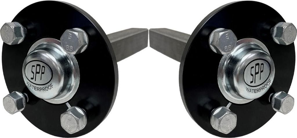 Nabe & Achsstummel für Quad, ATV-Anhänger, 4 Bolzen, 100mm PCD, 35x35mm, - Satz mit 2 -
