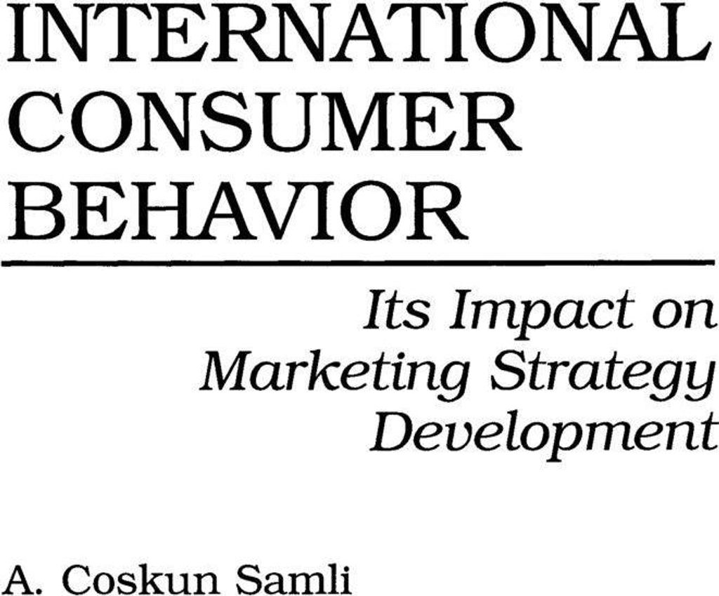 International Consumer Behavior