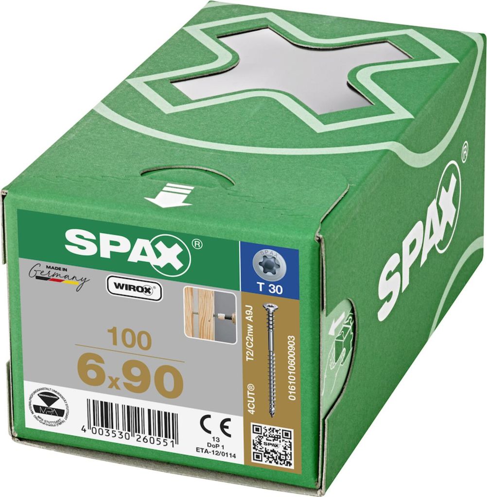 Vite di regolazione Spax Flako 6 x 90 T-STAR+ T30 4CUT Immagine del prodotto 