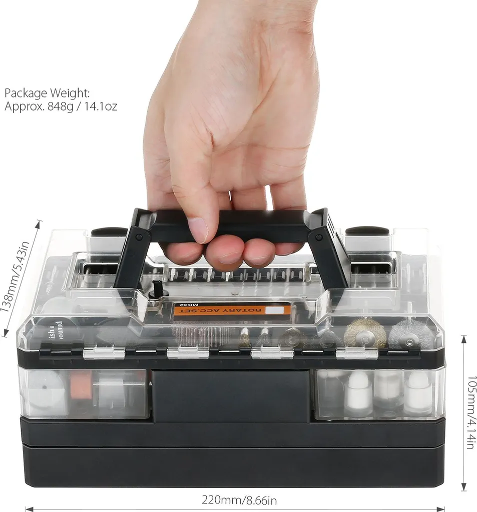 Coffret d'accessoires multifonctions pour outil rotatif de 378 pièces - 5