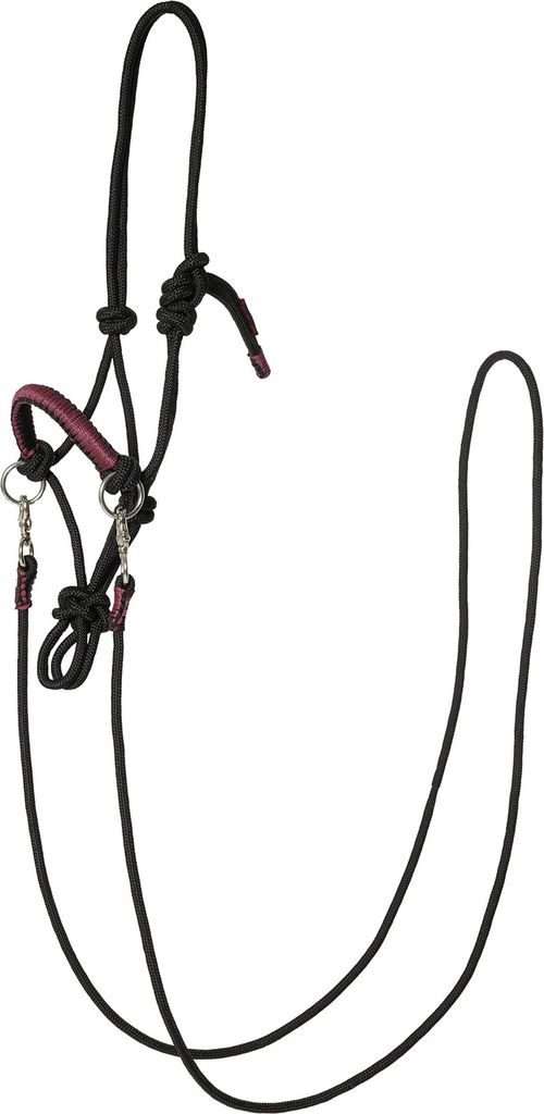 Kieffer Knotenhalfter RUBY inkl. Zügel, Farbe:schwarz / silberweiß, Größe:Warmblut