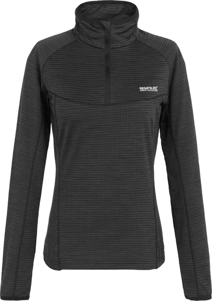 Regatta Yonder II Powerstretch Mitlayer Shirt für Damen, Farbe:Schwarz, Größe:48