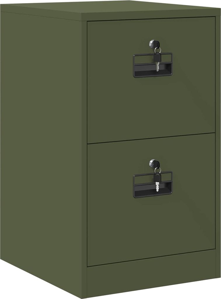 Aktenschrank Olive Grün 44 x 50 x 74,5 cm Kaltgewalzter Stahl