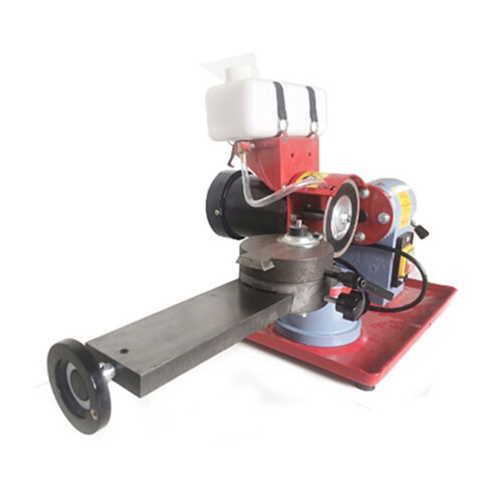 A close-up studio shot of a blade sharpening machine.