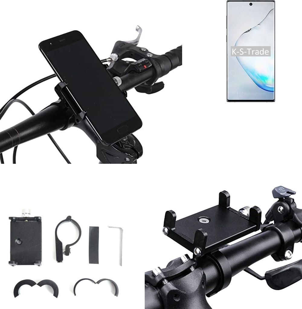 K-S-Trade Handyhalterung für das Fahrrad kompatibel mit Samsung Galaxy Note10 Exynos Halter Lenkstange Fahrradhalterung Motorrad Bike Mount
