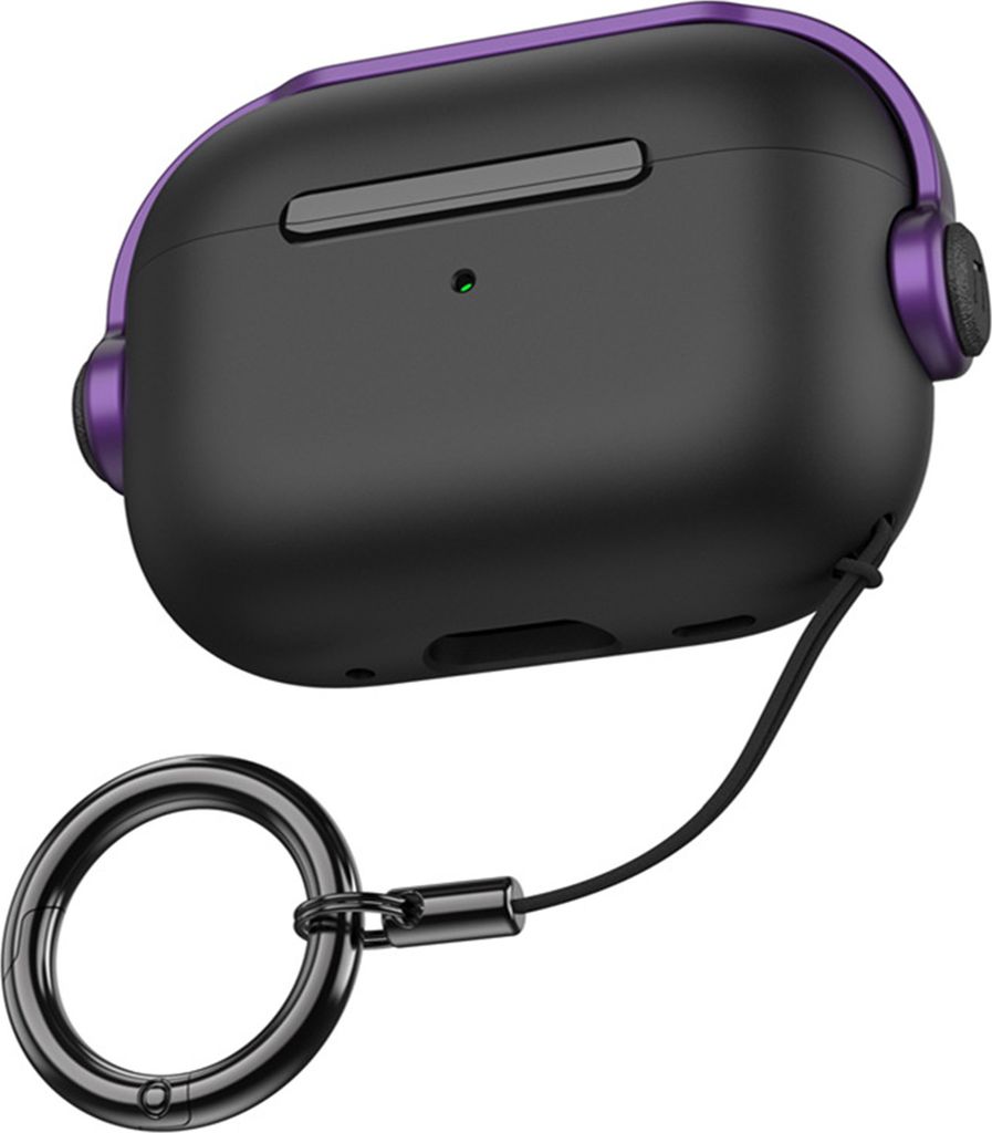 Kopfhörerabdeckung Stoßdicht anti-drop kratzfeste ölfestes staubdes Griff -Schwarz & lila-Größen: Für AirPods Pro2