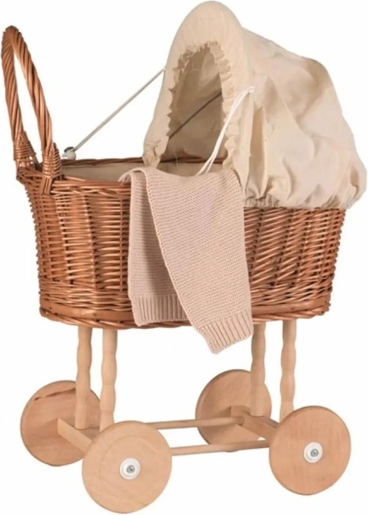 Egmont Toys Puppenwagen Schilfrohr 44x27x58 cm Eierschale