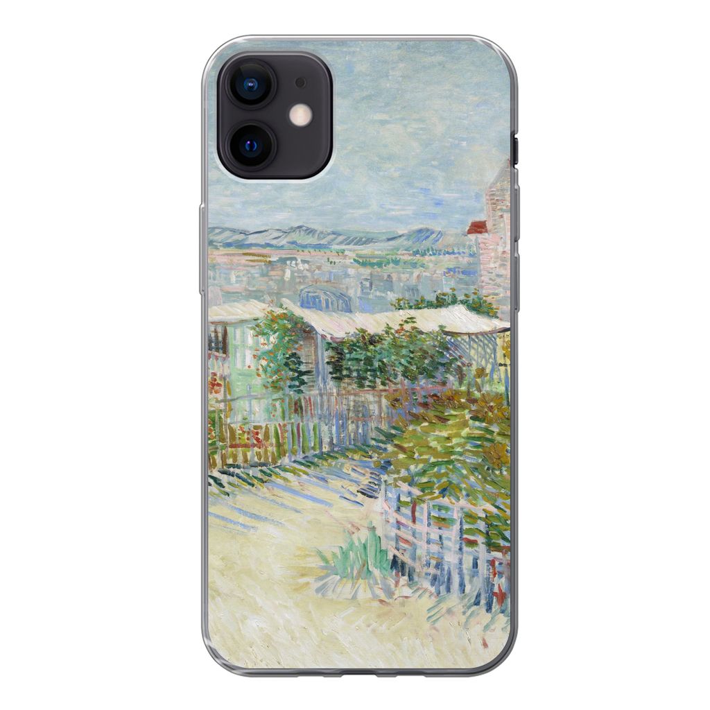 MuchoWow Handyhülle Schutzhülle Hülle für iPhone 12 mini Montmartre: hinter der Mühle von Galette - Vincent van Gogh Silikon Softcase Handy ...