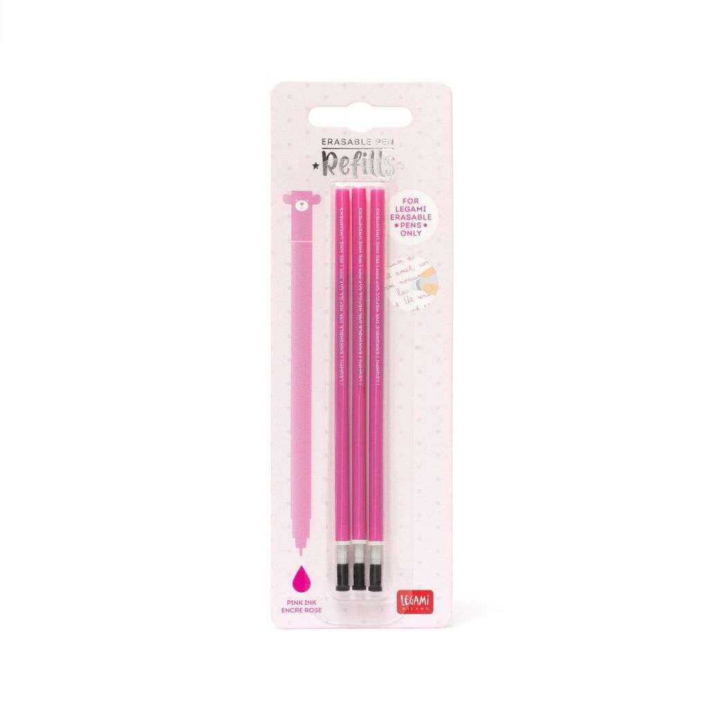 Legami Erasable Pen Refills Pink, Set de 3, Mine de Image du produit 