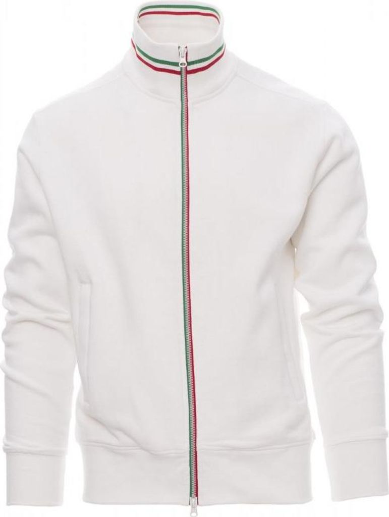 Herren Sweatjacke "NAZIONALE" - Payper Weiss/Italien XS