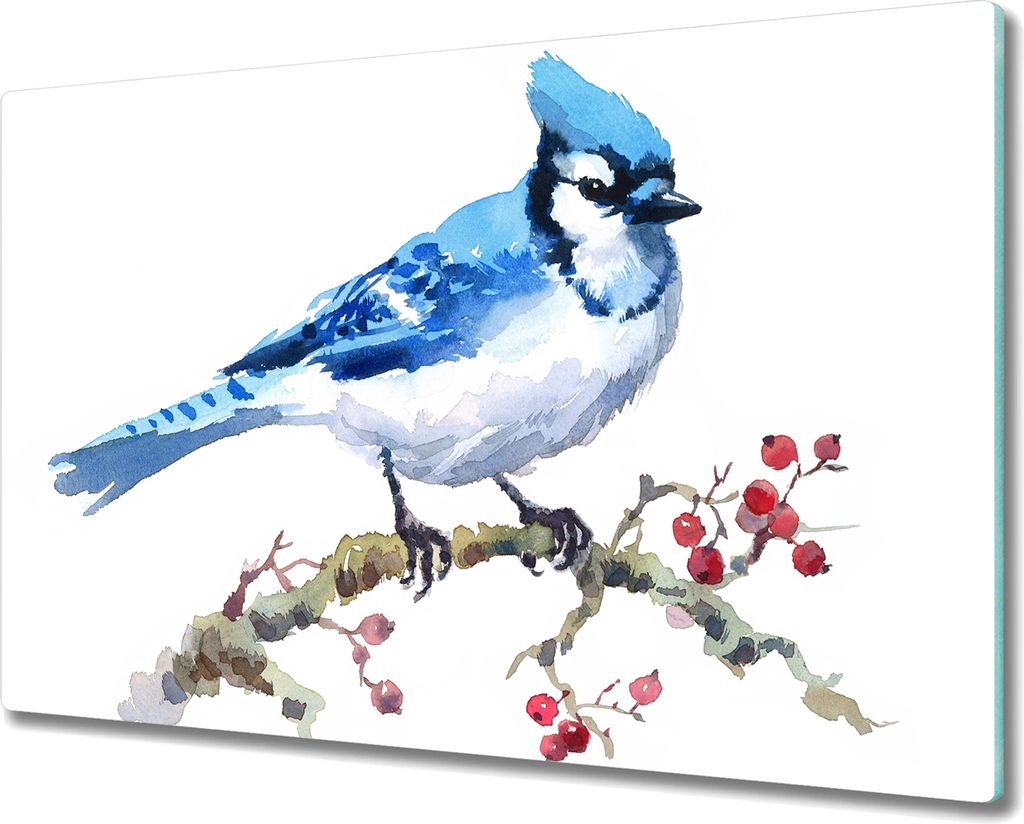 Coloray Kochplattenabdeckung Herdabdeckplatte 80x52 cm Hackbrett Schneidebrett Küchenbrett - Meeresfrüchte Tier Vogel