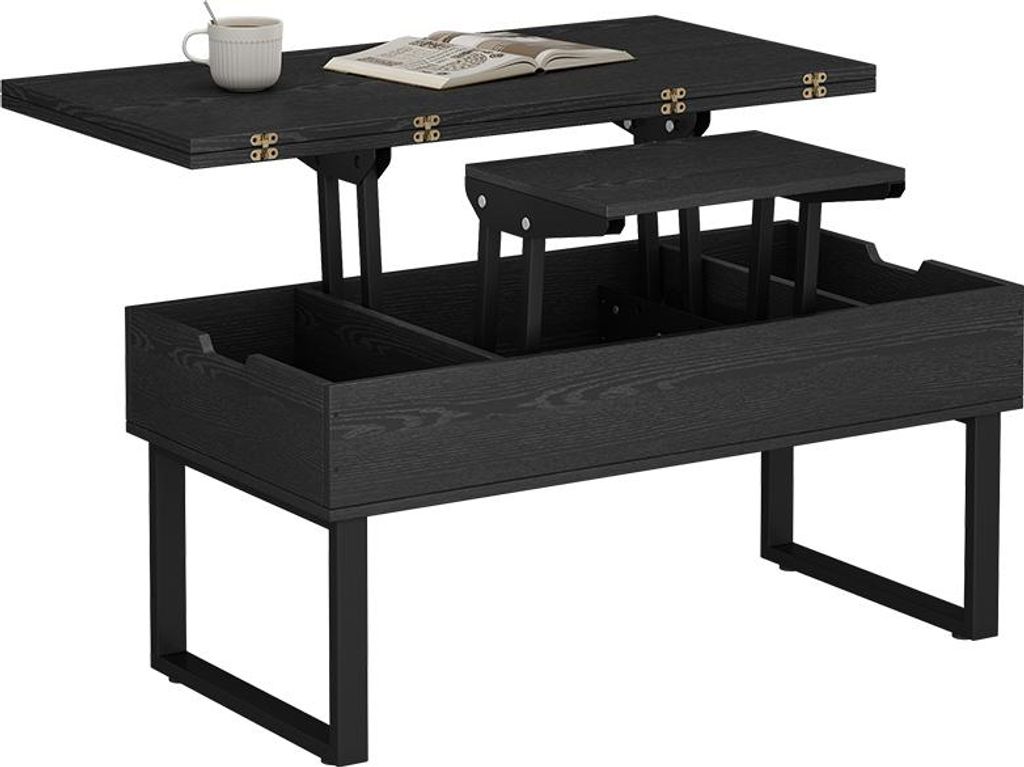 Table basse Vicco Lifty Noir 100x50cm avec fonction Image du produit 